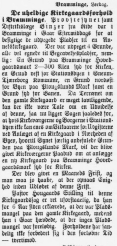 Artikel fra Ribe Stifts Tidende, lørdag d. 20. maj, 1911